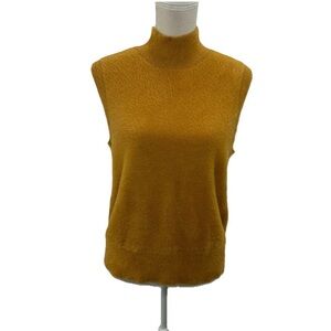 NWOT Bailey 44 Mustard Sleeveless Turtleneck Vest Sweater